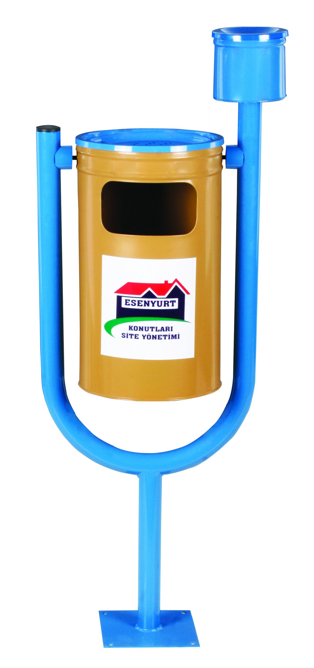 KGS-4115 U Tipi Küllüklü Küllük Hazneli Boyalı Dış Mekan Çöp kovası