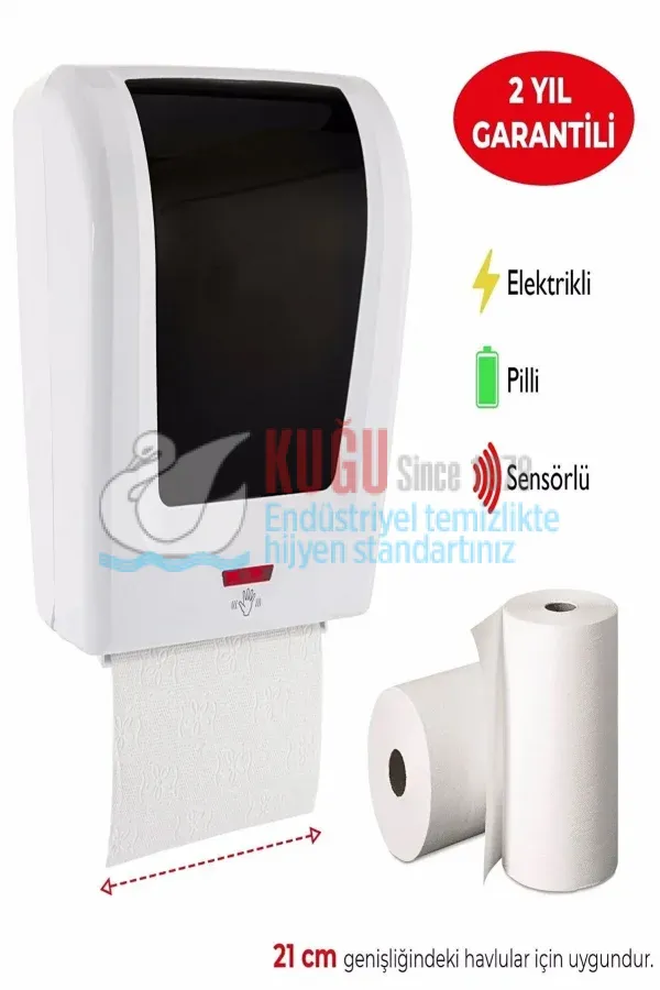 KGF-F047 Beyaz Renk FOTOSELLİ Elektrikli ve Pilli 21 cm KAĞIT HAVLU VERİCİ - Görsel 4