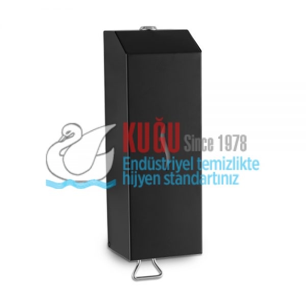 2691 Üstten Doldurmalı Hazneli 1000 ML Siyah Renk Paslanmaz Çelik Sıvı Sabun Dispanseri Aparatı - Görsel 2