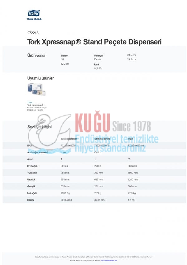 KT-272213 Tork Xpressnap® Stand Peçete Dispenseri - Görsel 6