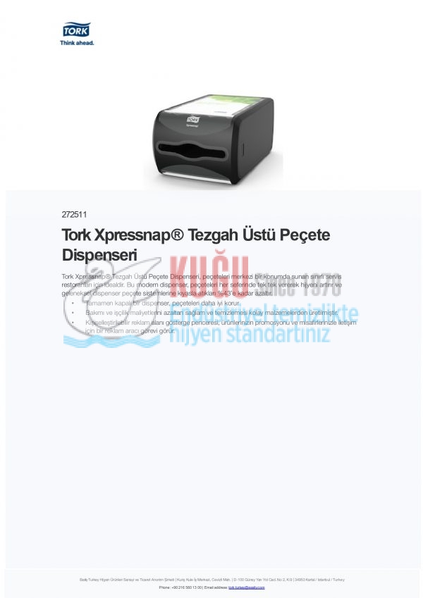 KT-272511 Tork Xpressnap® Siyah N4 Sistem Tezgah Üstü Peçete Dispenseri - Görsel 7