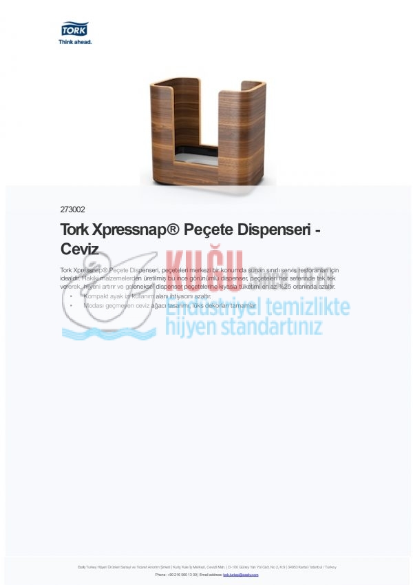 KT-273002 Tork Xpressnap® Ahşap Ceviz Peçete Dispenseri - Görsel 5