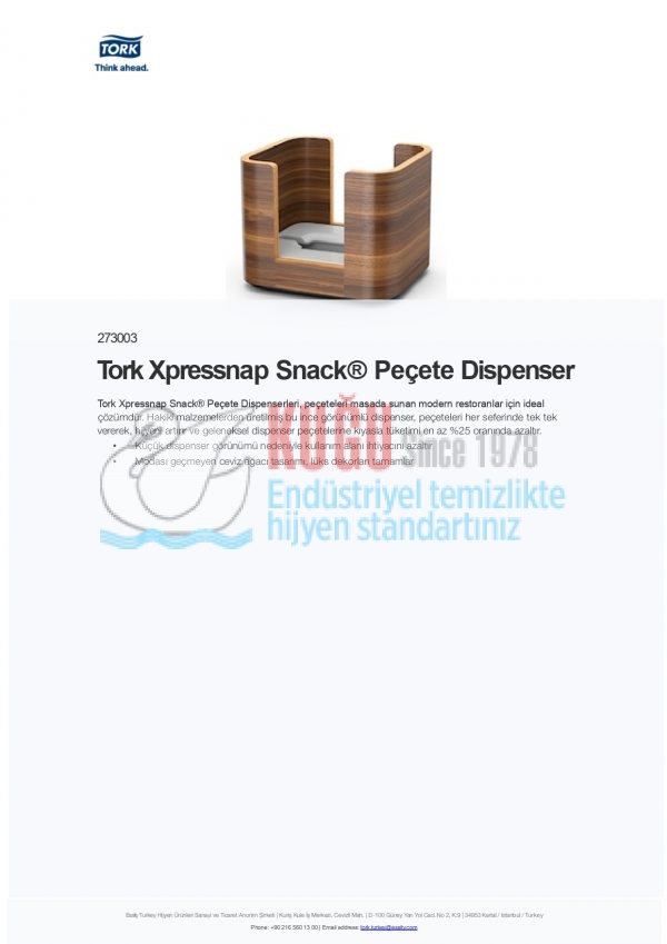 KT-273003 Tork Xpressnap Snack® Ahşap N10 Sistem Peçete Dispenseri - Görsel 5