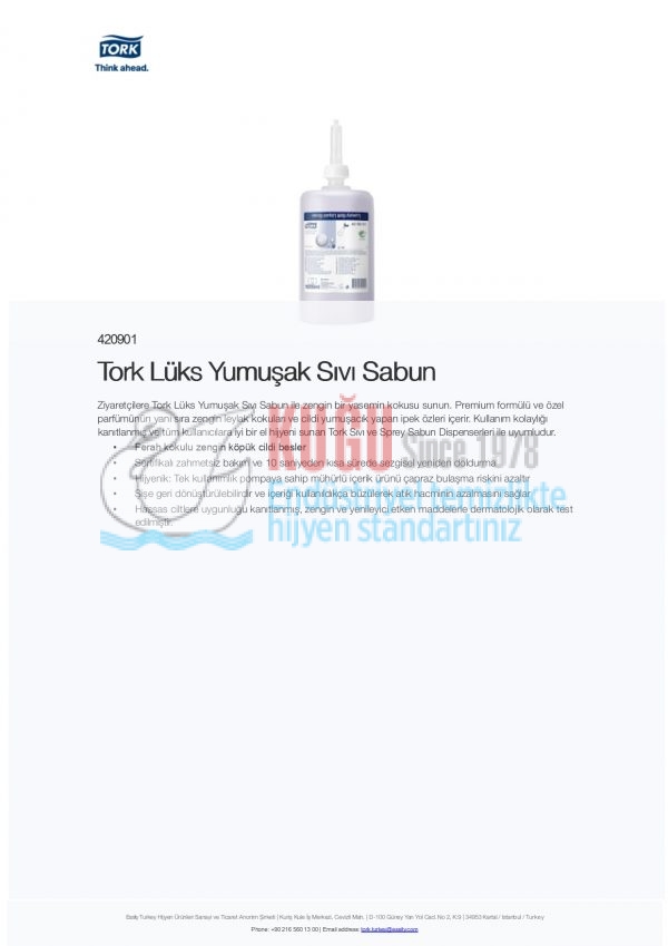 KT-420901 1000 ML Tork Lüks Yumuşak Sıvı Sabun - Görsel 3