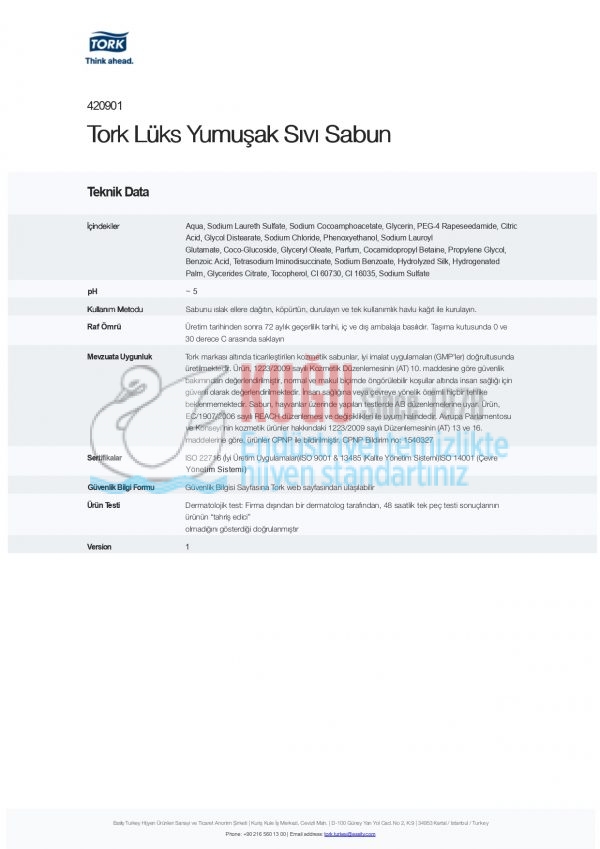 KT-420901 1000 ML Tork Lüks Yumuşak Sıvı Sabun - Görsel 5