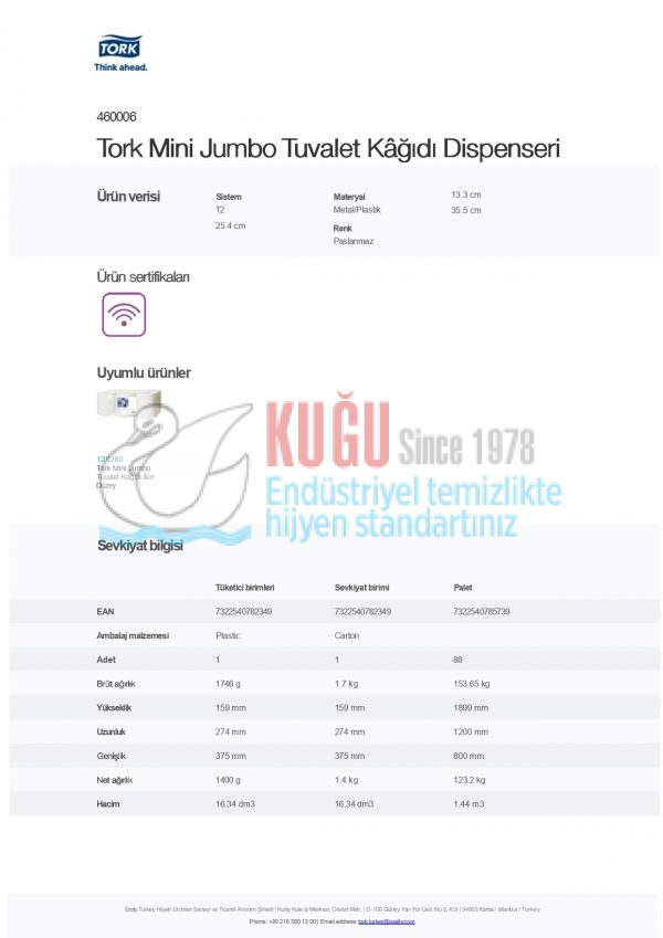 KT-460006 Tork T2 Sistem Paslanmaz Çelik Metal Mini Jumbo Yedek Bekletmeli Tuvalet Kâğıdı Dispenseri - Görsel 10