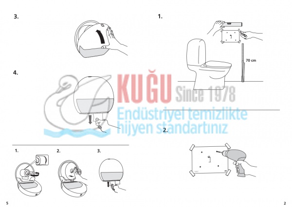 KT-555008 Tork Siyah T2 Sistem Mini Jumbo WC Tuvalet Kâğıdı Dispenseri - Görsel 14