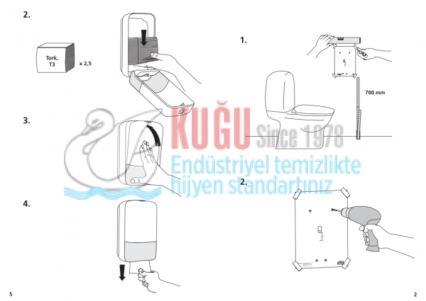 KT-556008 Siyah Tork T3 Sistem C Katlamalı Tuvalet Kâğıdı Dispenseri - Görsel 12