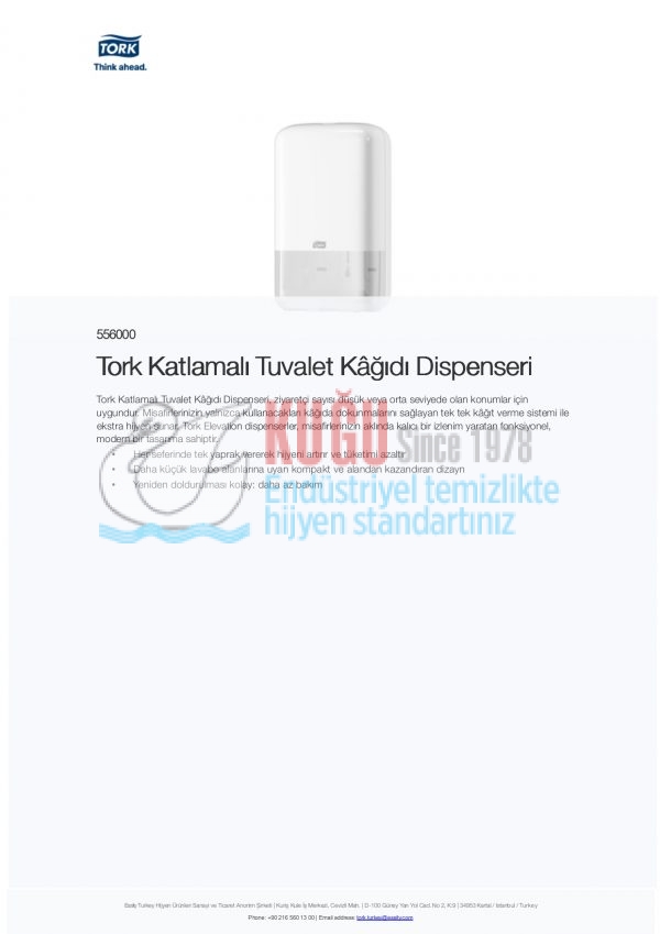 KT-556000 Beyaz Tork T3 Sistem C Katlamalı Tuvalet Kâğıdı Dispenseri - Görsel 9