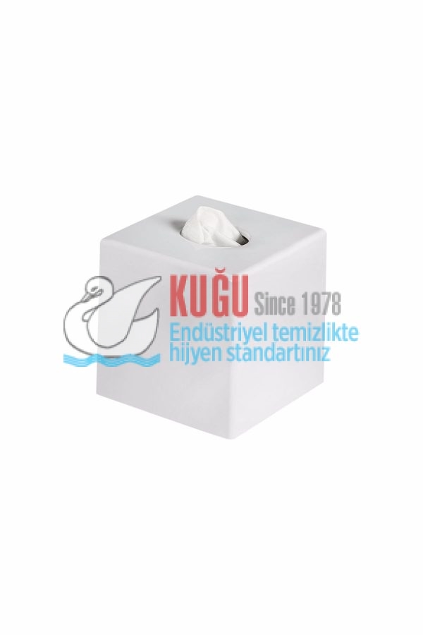8554 Beyaz Butik Kağıt Mendil Kutusu Banyo ve Mutfak Dispanseri Aparatı - Görsel 3
