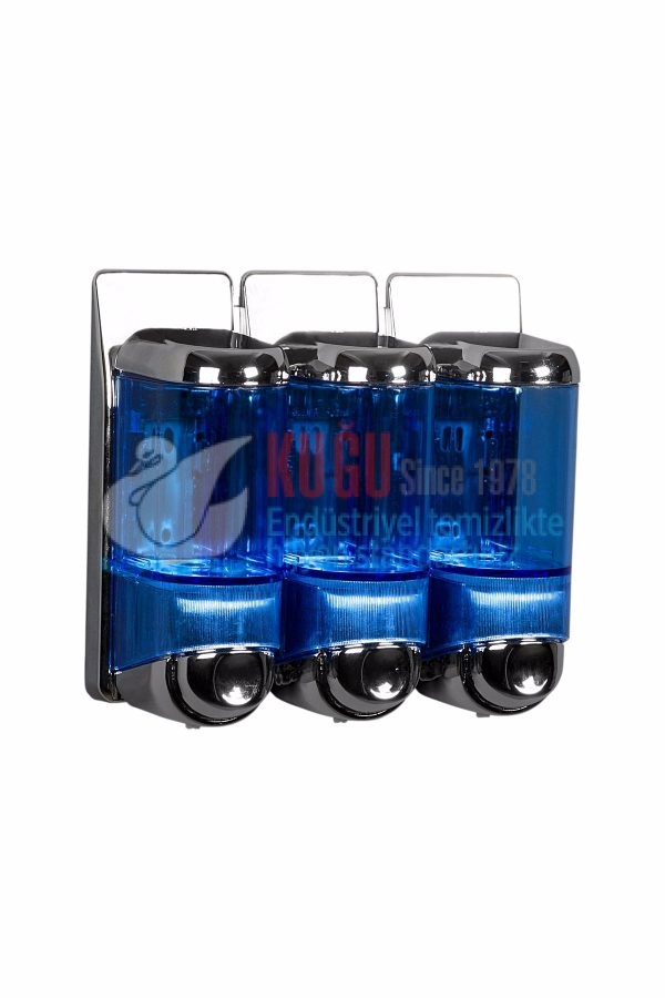 8517 Şeffaf Krom ÜÇLÜ 3×170 ML 510 ML FREE TRIPLE SIVI SABUN ŞAMPUAN VE DEZENFEKTAN Banyo ve Mutfak APARATI