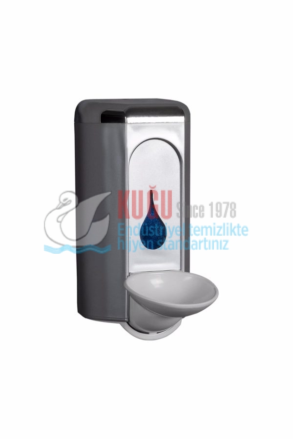 KGB-19355 Gümüş Krom 600 ML Dirsek Temaslı SIVI SABUN ve DEZENFEKTAN Banyo ve Mutfak Sabunluk APARATI