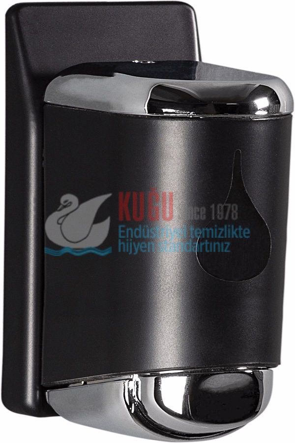 KGB-19393 Siyah Krom 170 ML Free One Sıvı Sabun Dezenfektan ve Şampuan Banyo ve Mutfak Sabunluk Aparatı