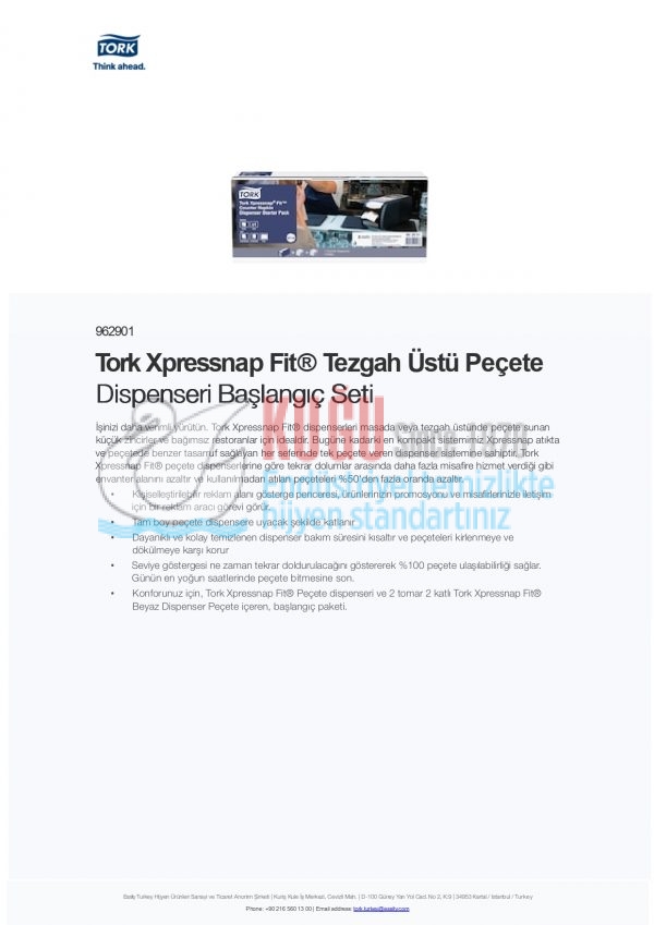 KT-962901 Tork Xpressnap Fit® Tezgah Üstü Peçete Dispenseri Başlangıç Seti - Görsel 3