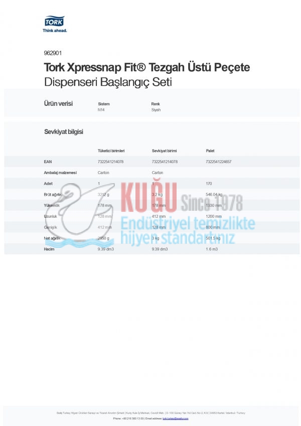 KT-962901 Tork Xpressnap Fit® Tezgah Üstü Peçete Dispenseri Başlangıç Seti - Görsel 2