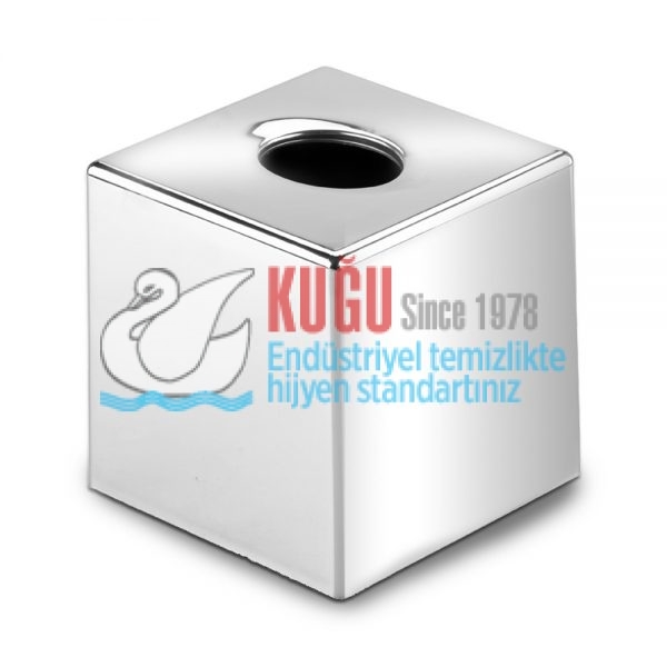 8556 Krom Kaplama Butik Kağıt Mendil Kutusu Banyo ve Mutfak Dispanseri Aparatı - Görsel 3