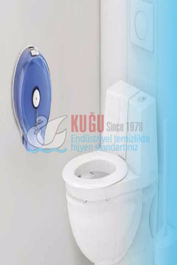 KGB-11080 Şeffaf Mavi Wcroll Maxi Jumbo Tuvalet Kağıt Banyo ve Tuvalet WC Dispanseri Aparatı - Görsel 2
