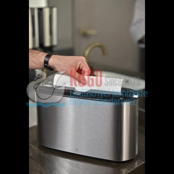 KT-460005 Tork Xpress® H2 Sistem Paslanmaz Çelik Metal Masa Üstü Z Katlı Havlu Kâğıt Dispenseri - Görsel 2