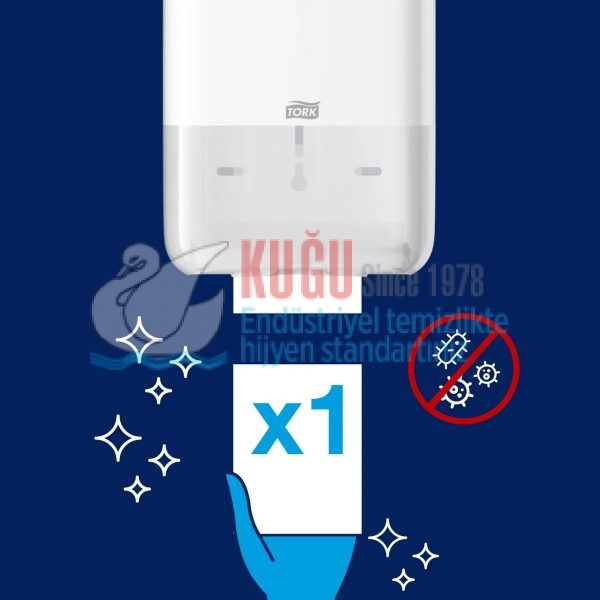 KT-556000 Beyaz Tork T3 Sistem C Katlamalı Tuvalet Kâğıdı Dispenseri - Görsel 6