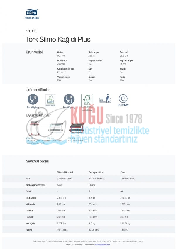 KT-130052 Tork W1 Sistem Silme Kağıdı Plus (1 Rulo 255 Metre-Koli İçi 2 Rulo) - Görsel 9