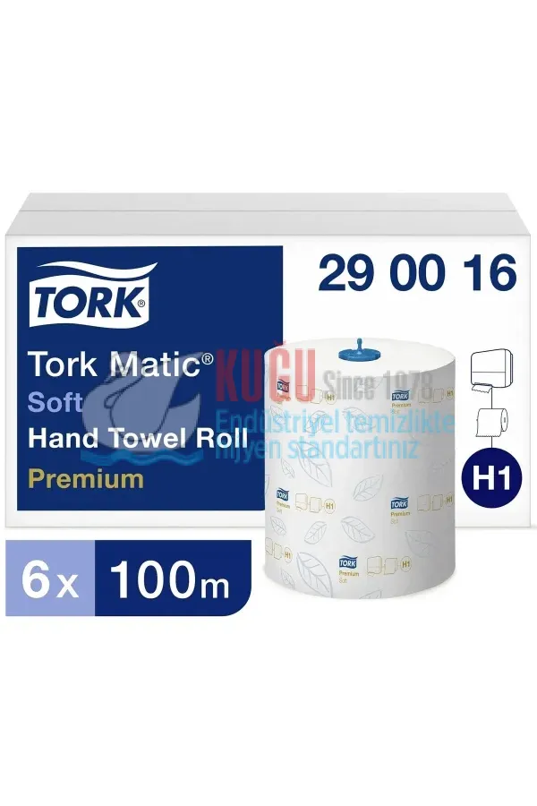 KT-290016 Tork Matic® Ekstra Yumuşak Hareketli El Havlusu 2 Katlı Premium H1 Beyaz (1 Rulo 100 Metre-Koli İçi 6 Rulo)