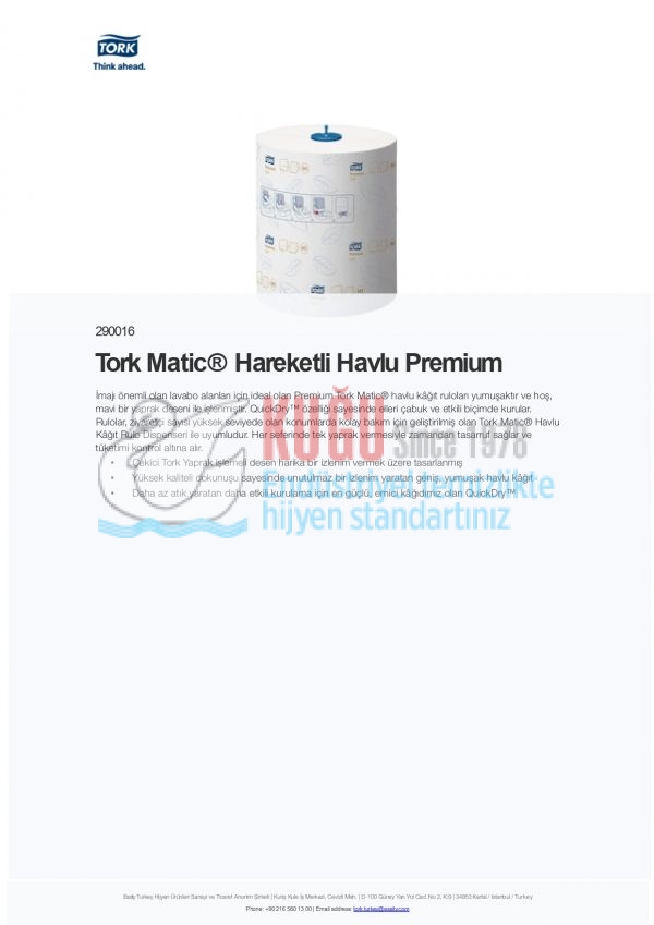KT-290016 Tork Matic® Ekstra Yumuşak Hareketli El Havlusu 2 Katlı Premium H1 Beyaz (1 Rulo 100 Metre-Koli İçi 6 Rulo) - Görsel 7