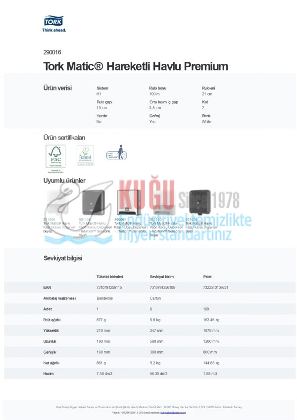 KT-290016 Tork Matic® Ekstra Yumuşak Hareketli El Havlusu 2 Katlı Premium H1 Beyaz (1 Rulo 100 Metre-Koli İçi 6 Rulo) - Görsel 8