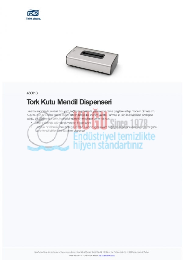 KT-460013 Tork Paslanmaz Çelik Kutu Mendil Dispenseri - Görsel 4