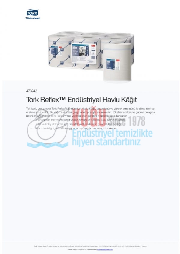 KT-473242 Tork Reflex™ M4 Sistem Endüstriyel İçten Çekmeli Havlu Kâğıt (300 Metre 1 Rulo-Koli İçi 6 Rulo) - Görsel 10