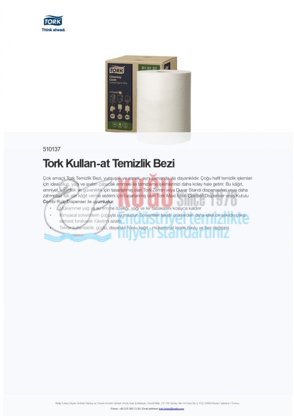 KT-510137 Tork W1 Sistem Kullan-at Temizlik Bezi 400 Yaprak (1 Rulo 152 Metre-Koli İçi 1 Rulo) - Görsel 7