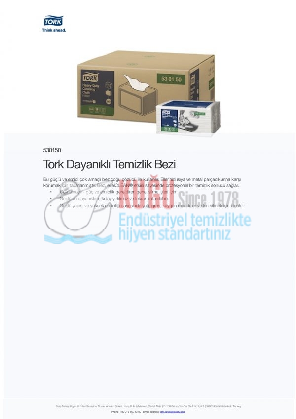 KT-530150 Tork Beyaz Dayanıklı Temizlik Bezi - Görsel 4