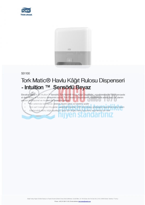 KT-551100 Sensörlü Tork Matic® H1 Sistem Beyaz Hareketli Havlu Dispenseri - Görsel 7