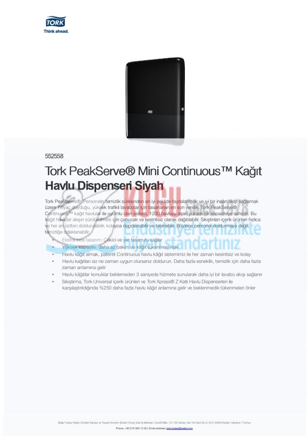 KT-552558 Tork PeakServe® H5 Sistem Mini Continuous™ Kağıt Havlu Dispenseri Siyah - Görsel 10