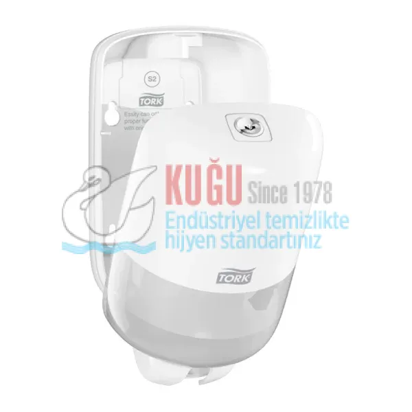 KT-561000 Tork Beyaz Mini 475 ML S2 Sistem Sıvı Sabun ve Duş Kremi Dispenseri - Görsel 3