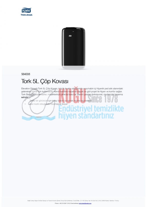 KT-564008 Tork Siyah Mini B3 Sistem 5L Çöp Kovası - Görsel 5