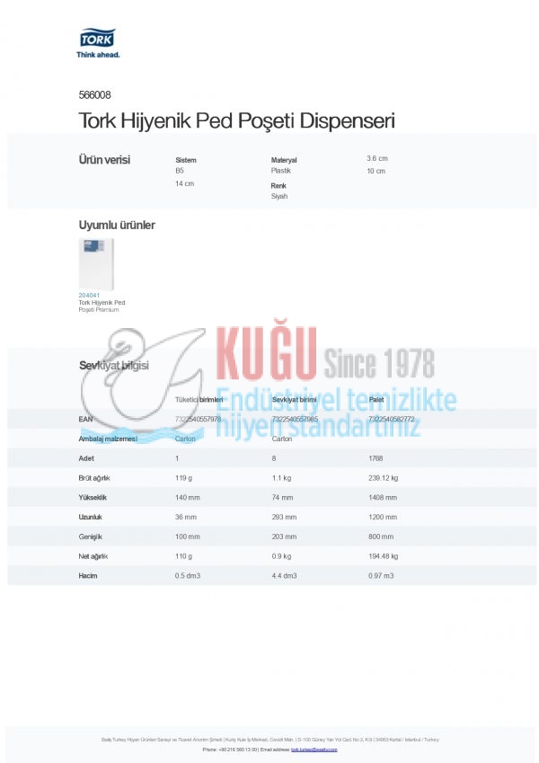 KT-566008 Siyah Tork Hijyenik Ped Poşeti Dispenseri - Görsel 3