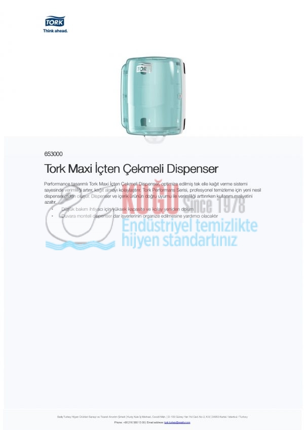 KT-653000 Tork Maxi İçten Çekmeli Dispenser - Görsel 5