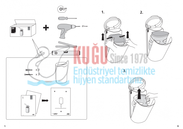 KT-564000 Tork Beyaz Mini B3 Sistem 5L Çöp Kovası - Görsel 9