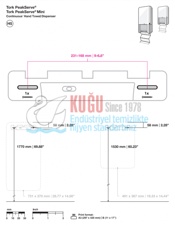 KT-552558 Tork PeakServe® H5 Sistem Mini Continuous™ Kağıt Havlu Dispenseri Siyah - Görsel 12