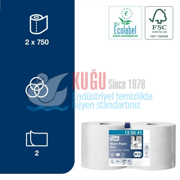 KT-130041 Tork W2 ve W1 Sistem Silme Kağıdı Plus (1 Rulo 255 Metre-Koli İçi 2 Rulo) - Görsel 3