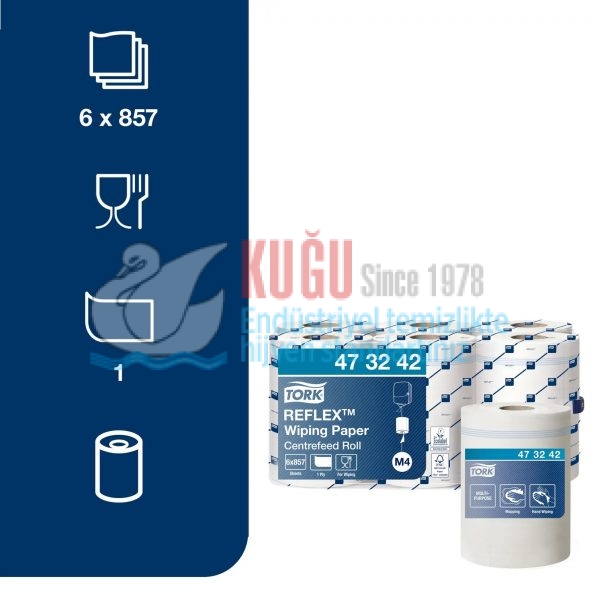 KT-473242 Tork Reflex™ M4 Sistem Endüstriyel İçten Çekmeli Havlu Kâğıt (300 Metre 1 Rulo-Koli İçi 6 Rulo) - Görsel 3