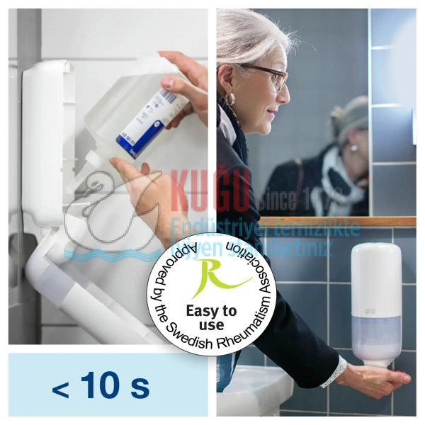 KT-561000 Tork Beyaz Mini 475 ML S2 Sistem Sıvı Sabun ve Duş Kremi Dispenseri - Görsel 9
