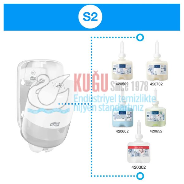 KT-561000 Tork Beyaz Mini 475 ML S2 Sistem Sıvı Sabun ve Duş Kremi Dispenseri - Görsel 11