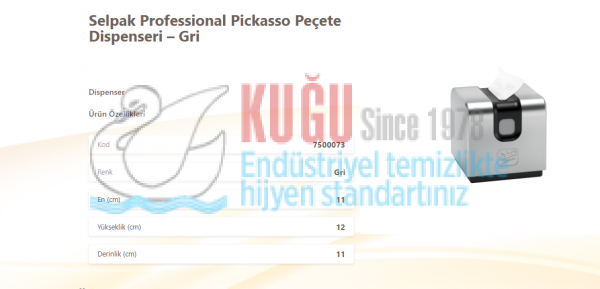 KGE-7500073 Selpak Professional Gri Renk Krom Kaplama Pickasso Peçete Dispenseri - Görsel 5