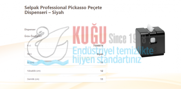 KGE-7500074 Selpak Professional Siyah Renk Pickasso Peçete Dispenseri - Görsel 2