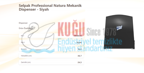KGE-7903035 Selpak Professional Siyah Renk Autocut Natura Mekanik Dispenser & 21.5 cm Havlu Uyumlu - Görsel 2