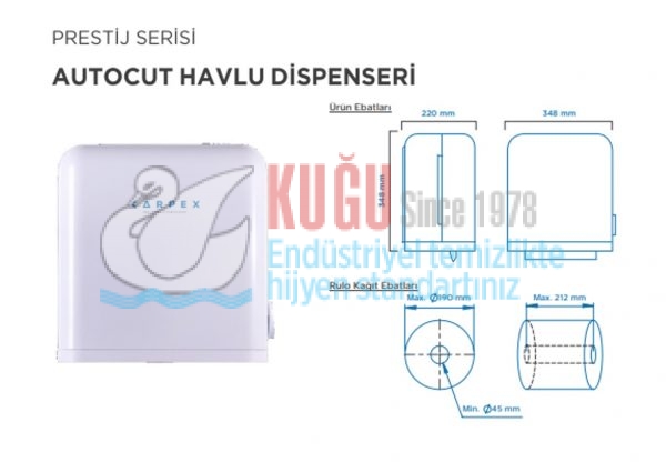 KGC-913010 Carpex Beyaz Renk Prestige Manuel AUTOCUT Çek-Al Hareketli Makine Kağıt Havlu Makinesi (2 YIL GARANTİLİ) - Görsel 11