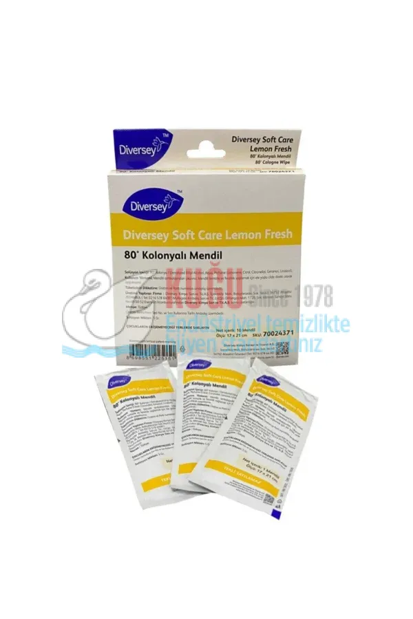 70024371 Diversey Soft Care Lemon Fresh 80° 10 Adet Kolonyalı Mendil