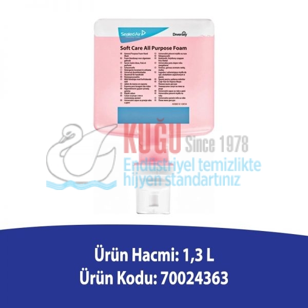 70024363 4'LÜ Soft Care All Purpose Foam Köpük Sabun 1.3 lt - Görsel 2
