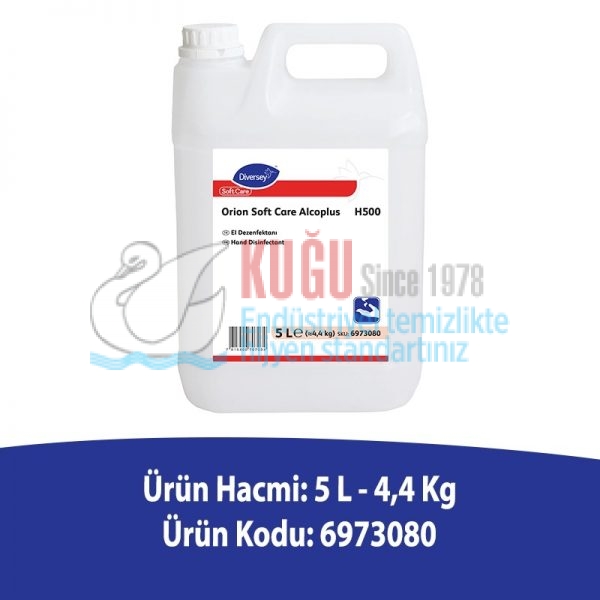 6973080 Diversey Orion SoftCare Alcoplus H500 El Dezenfektanı 5 L - Görsel 2